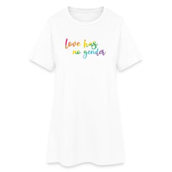 Mois de la fierté - L’amour n’a pas de genre - Robe T-shirt Femme - blanc - Devant