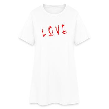 HERZ. WEIHNACHTEN. PAAR. VALENTINSTAG. GERADE VERHEIRATET. - Frauen T-Shirt-Kleid - Weiß - Vorne