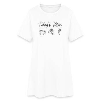 Tennis Hobby Spruch | Today's Plan - Frauen T-Shirt-Kleid - Weiß - Vorne