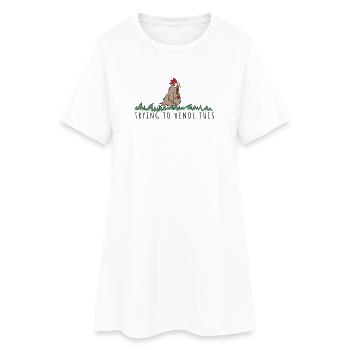 trying to hendl this Spruch Huhn Henne Hahn - Frauen T-Shirt-Kleid - Weiß - Vorne