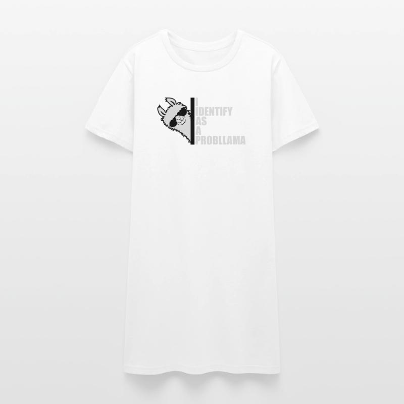 I Identify As A Probllama Cool Lama Problem Spruch Women’s T-Shirt Dress