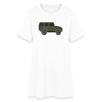 Militär-Jeep - Frauen T-Shirt-Kleid - Weiß - Vorne