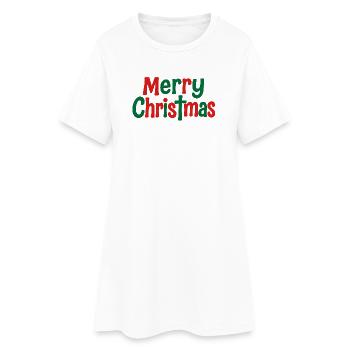 Joyeux Noël Lettrage Coloré - Robe T-shirt Femme - blanc - Devant