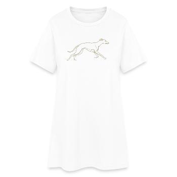 Minimalistische Windhund Silhouette Linienkunst - Frauen T-Shirt-Kleid - Weiß - Vorne