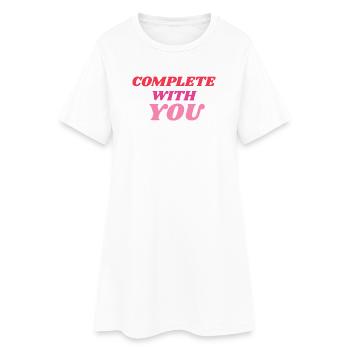 Déclaration romantique complète avec vous - Robe T-shirt Femme - blanc - Devant