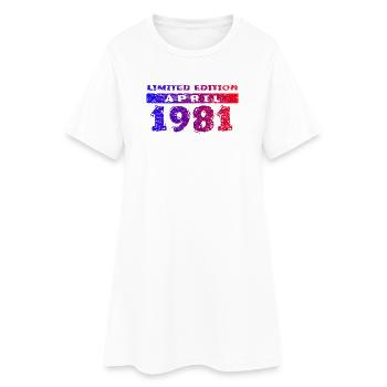 45e anniversaire Édition limitée 04/1981 - Robe T-shirt Femme - blanc - Devant
