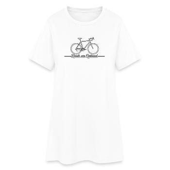 Roads Are Optional Gravel Bike Line Art - Women’s T-Shirt Dress - white - Front