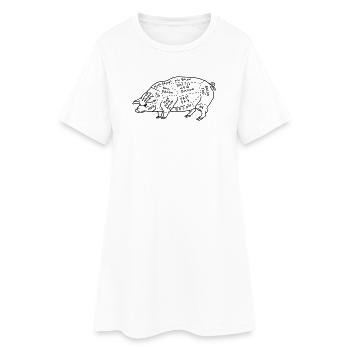 Schwein Fleisch Bacon Lustige Witzige Karte - Frauen T-Shirt-Kleid - Weiß - Vorne