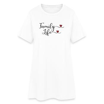 Famille - Robe T-shirt Femme - blanc - Devant