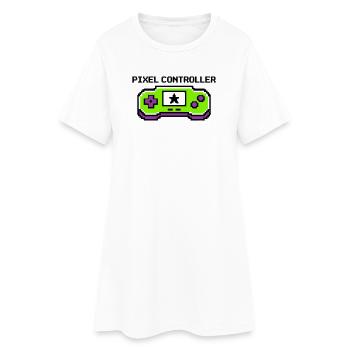 Pixel Controller Logo Grafik - Frauen T-Shirt-Kleid - Weiß - Vorne