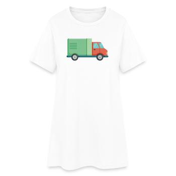 Lieferauto - Frauen T-Shirt-Kleid - Weiß - Vorne