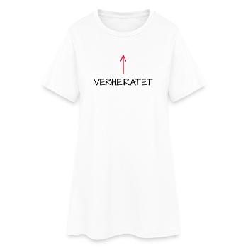 Verheiratet Pfeil Hochzeit Partnerlook - Frauen T-Shirt-Kleid - Weiß - Vorne