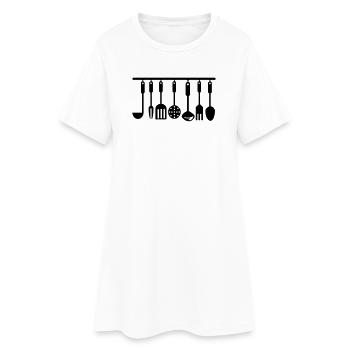 Ustensiles de cuisine ustensiles de cuisine - Robe T-shirt Femme - blanc - Devant