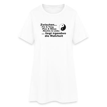 Zwischen Yin & Yang.... - Frauen T-Shirt-Kleid - Weiß - Vorne
