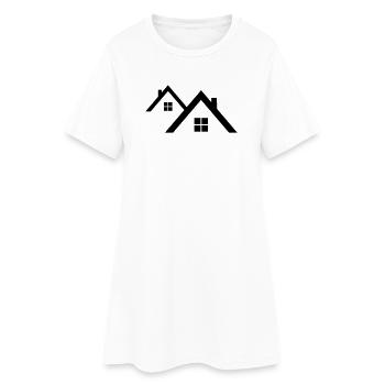 Dach - Frauen T-Shirt-Kleid - Weiß - Vorne