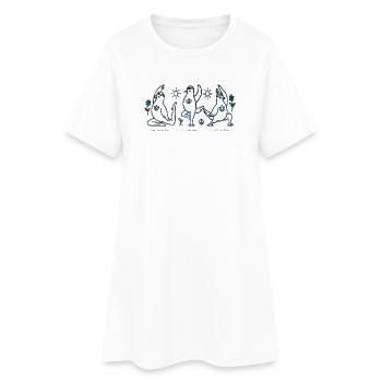 Drei Pinguine im Yoga Boho Peace - Frauen T-Shirt-Kleid - Weiß - Vorne
