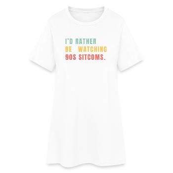 Je préférerais regarder des sitcoms des années 90 - Robe T-shirt Femme - blanc - Devant