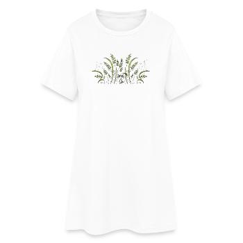 Fleur - Robe T-shirt Femme - blanc - Devant