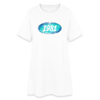 Rétro 1981 - Robe T-shirt Femme - blanc - Devant