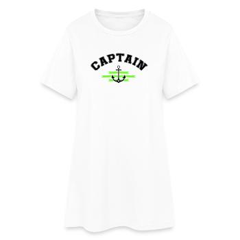 Anker Captain - Frauen T-Shirt-Kleid - Weiß - Vorne