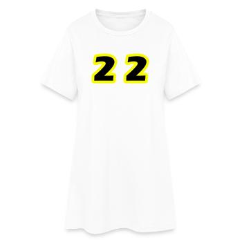 22 Zahl symbol - Frauen T-Shirt-Kleid - Weiß - Vorne