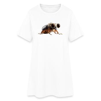 Chatte-coq, Mignon scarabée cerf, Scarabée rhinocéros, Insectes - Robe T-shirt Femme - blanc - Devant