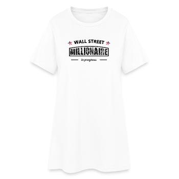 Wall Street Millionär in Progress – Börsen Spruch - Frauen T-Shirt-Kleid - Weiß - Vorne