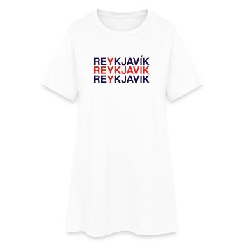 REYKJAVIK Iceland Island Flagge - Frauen T-Shirt-Kleid - Weiß - Vorne