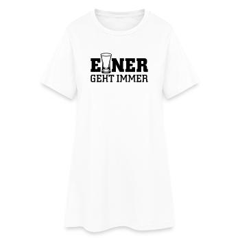 Einer geht immer - Frauen T-Shirt-Kleid - Weiß - Vorne