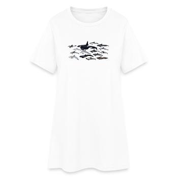 Delphine - Delphine - Dauphins - Delphinidae - Frauen T-Shirt-Kleid - Weiß - Vorne