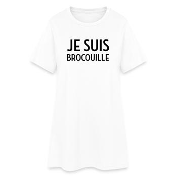Brocouille / Inconnus / Comique / Humour / Marrant - Robe T-shirt Femme - blanc - Devant