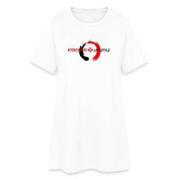 enso zen circle rot schwarz Kyokushin Lebensstil - Frauen T-Shirt-Kleid - Weiß - Vorne