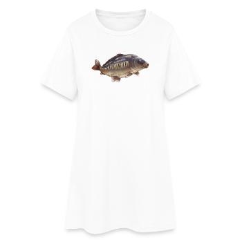 Conception de la pêche à la carpe miroir Pêcheur réaliste - Robe T-shirt Femme - blanc - Devant