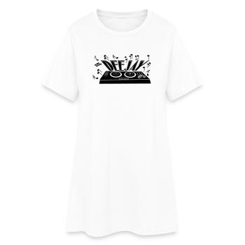 Deejay with turntable and tones - Women’s T-Shirt Dress - white - Front
