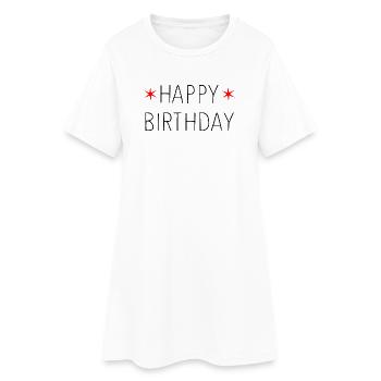 HAPPY BIRTHDAY. JOYEUX ANNIVERSAIRE. ANNIVERSAIRE. - Robe T-shirt Femme - blanc - Devant