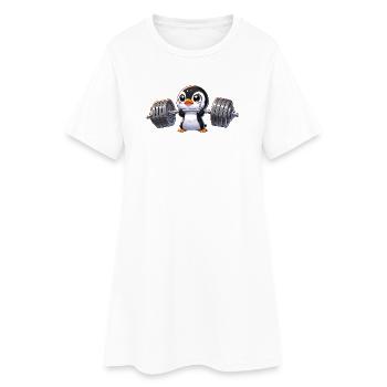Strong Penguin Workout Dumbbell Training - Women’s T-Shirt Dress - white - Front