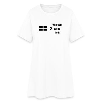 Minimalistisches Fensterthema Inspirierendes Design - Frauen T-Shirt-Kleid - Weiß - Vorne