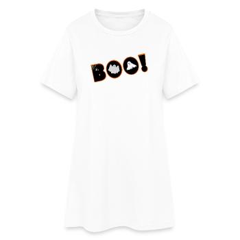 BOO_Geister_Halloween - Frauen T-Shirt-Kleid - Weiß - Vorne