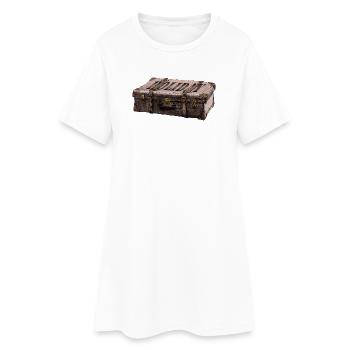 Abenteuer-Koffer mit Entdecker-Design - Frauen T-Shirt-Kleid - Weiß - Vorne