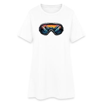 Lunettes de ski Montagnes Ski - Robe T-shirt Femme - blanc - Devant