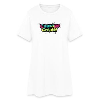 Courage Créatif Typographie colorée - Robe T-shirt Femme - blanc - Devant