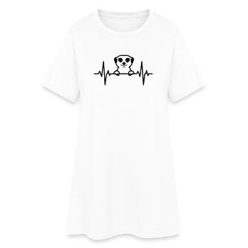 Illustration du battement de cœur de Suricate - Robe T-shirt Femme - blanc - Devant