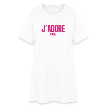 J’Adore Paris - J’aime Paris - France - Frankreich - Robe T-shirt Femme - blanc - Devant