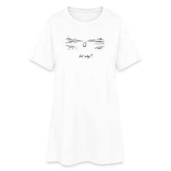 Penguin Heading to Mountain - Nihilist Penguin Tee - Women’s T-Shirt Dress - white - Front