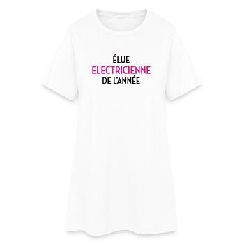 Élue Électricienne de l'Année : La Reine des Watts - Robe T-shirt Femme - blanc - Devant