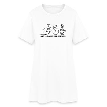 Silhouette minimaliste de vélo - Robe T-shirt Femme - blanc - Devant