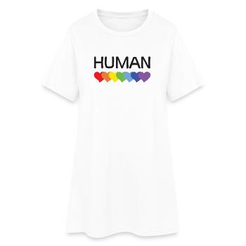 LGBTQ-Pride-Monat – Wir sind alle Menschen - Frauen T-Shirt-Kleid - Weiß - Vorne