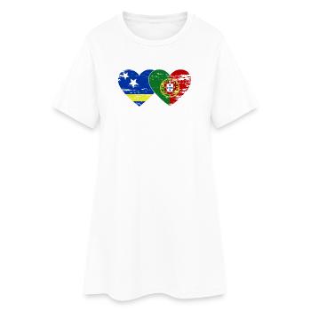Curaçao_Portugal_Flagge_Herz_used - Robe T-shirt Femme - blanc - Devant