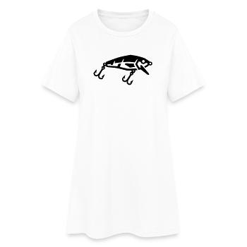 Leurres de pêche, leurres oscillants, pêche, poissons prédateurs, pêcheurs - Robe T-shirt Femme - blanc - Devant