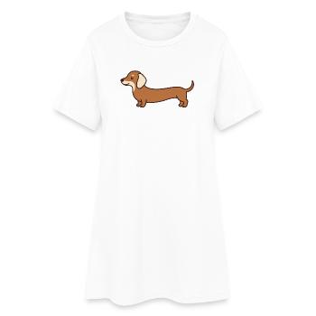 Teckel mignon - Robe T-shirt Femme - blanc - Devant